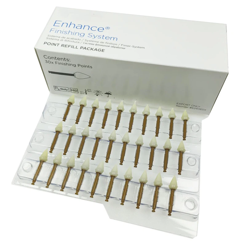 30Pcs/Box Dental Finishing & Polishing System Composite Enhance Finishing Points/Points/Disc Grinding Heads & Brush Refill