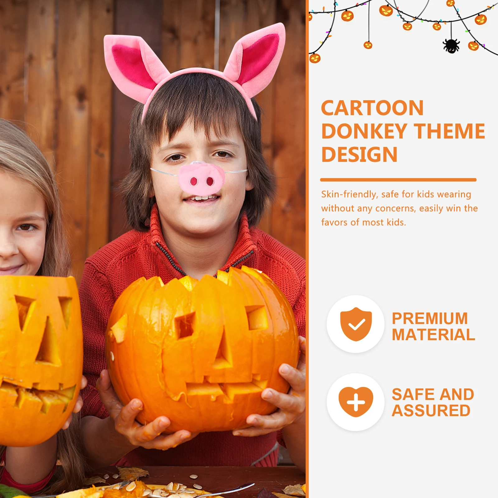 Engraçado conjunto de traje de porco rosa musgo orelha headb meninas desempenho de palco foto adereços tutu saia vestir-se material premium durável