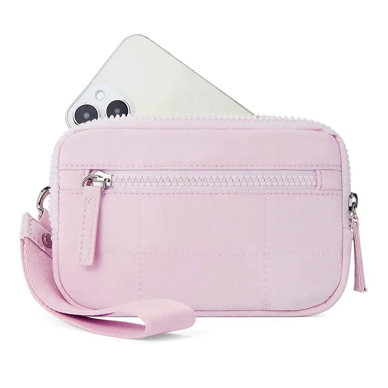 Women's Grid Handbag - Large Capacity Clear PVC Window Organizer with Multi-Pocket Wallet, Travel & Daily Essentials Storage