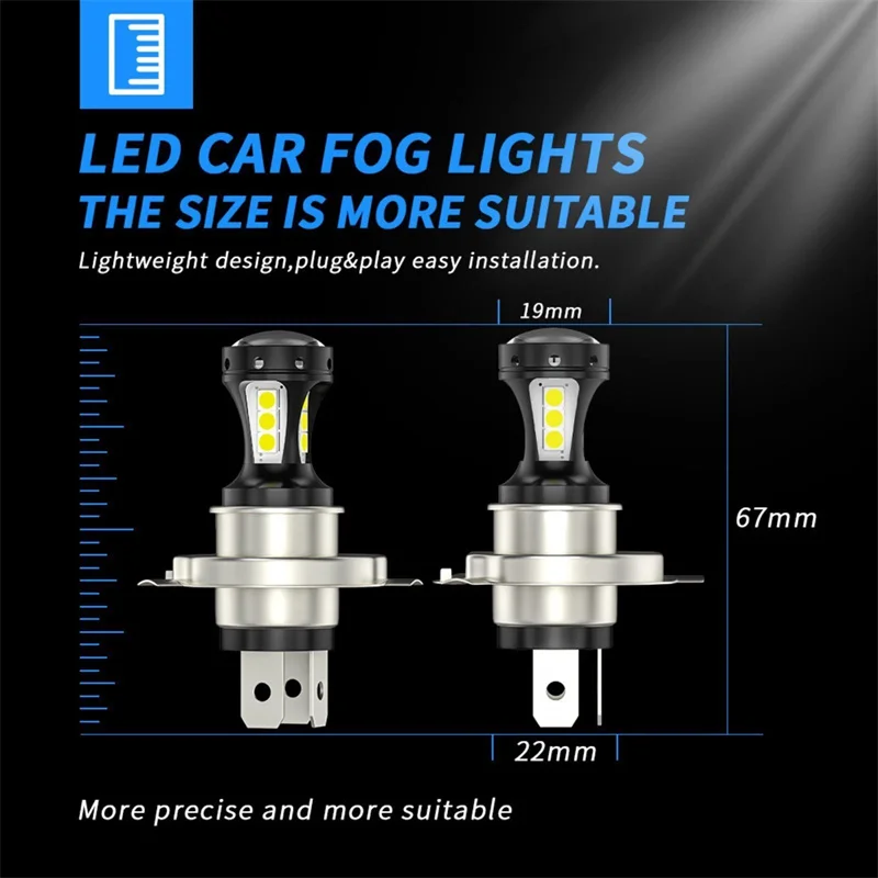4 قطعة سيارة عالمية LED الضباب ضوء لمبة H4 18SMD Foglamp DRL القيادة ضوء دراجة نارية المصابيح الأمامية شاحنة قارب مقطورة الأضواء مصباح