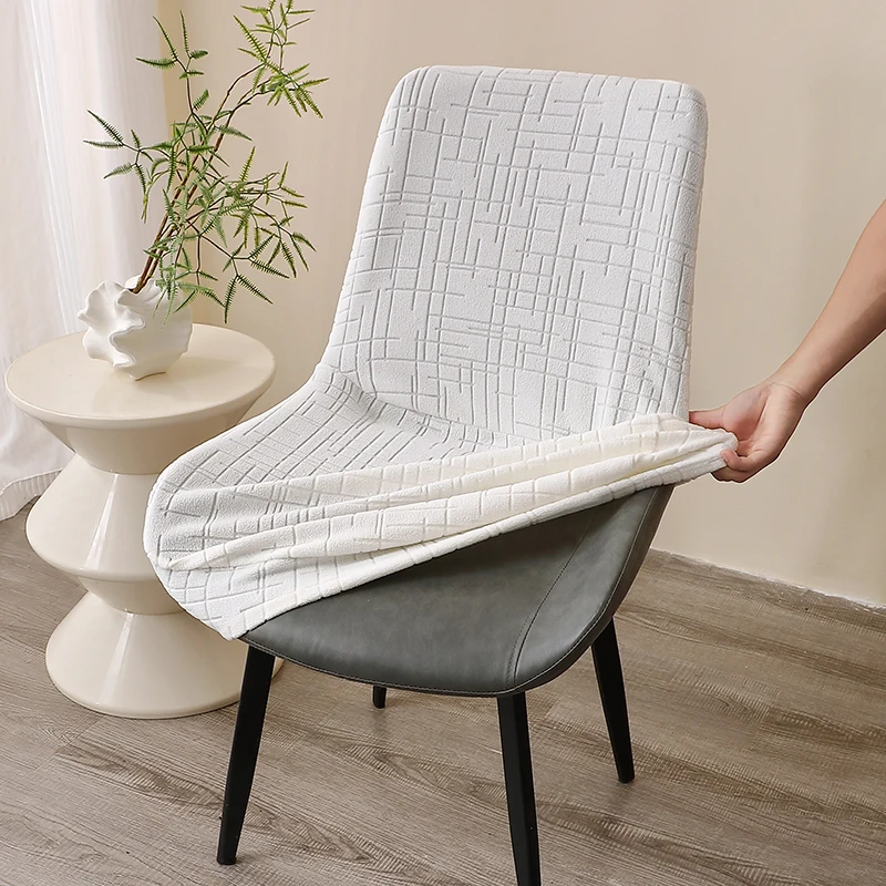 Nordic Style Curved Dinning Chair Covers Dust-proof Elastic Chair Protective Case High Quality Seat Covers for Banquet Hotel image 5