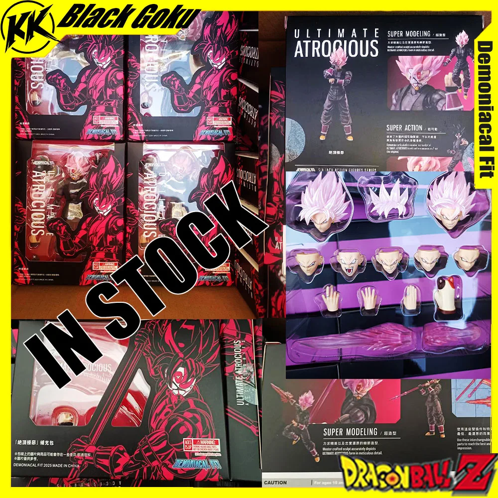 EN STOCK Demoniacal Fit Df Dragon Ball Sh Figuart Shf Ultimate Atrocious Black Goku Pink Zamasu figura de acción coleccionar juguetes regalos
