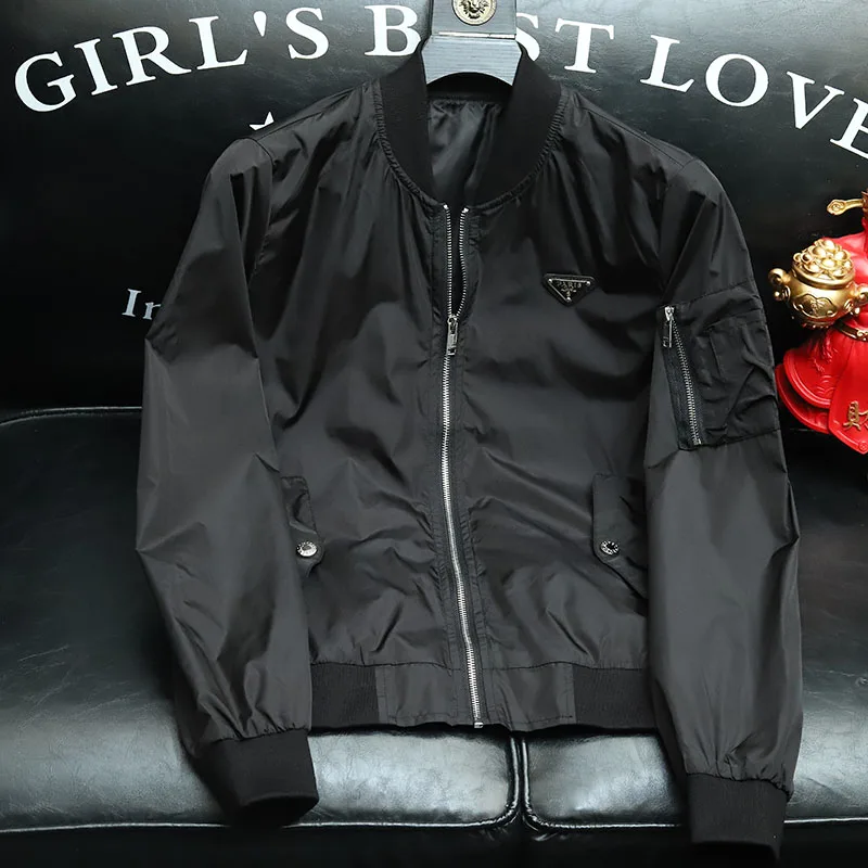 

Spring Thin Military een Jaet Men's Casual Simple Pilot Baseball Collar Versatile Outerwear Faionable Urban Sle Long ...