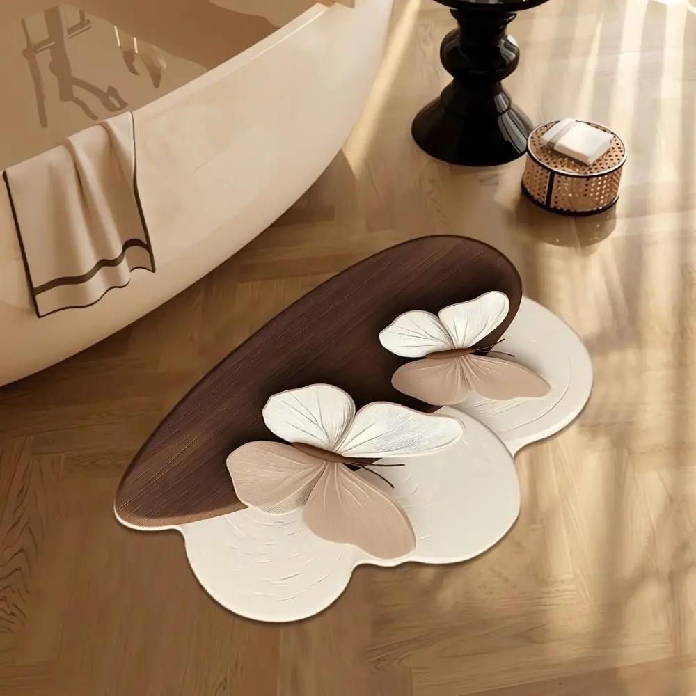 

Thickened 3D Butterfly Bathroom Mat Comfortable Multi-purpose Nordic Wind Floor Mat Breathable Diatom Mud Mat Home Decor