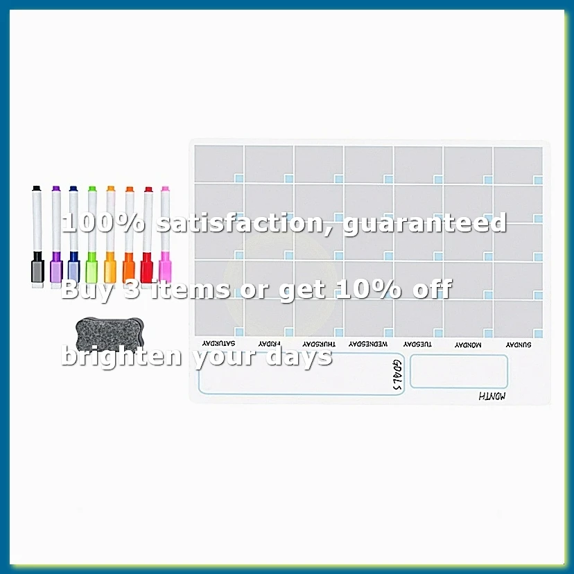 A3 Magnetic Whiteboard Dry Erase Calendar Set Whiteboard Weekly Planner for Refrigerator Fridge Kitchen Home 17X12 inch