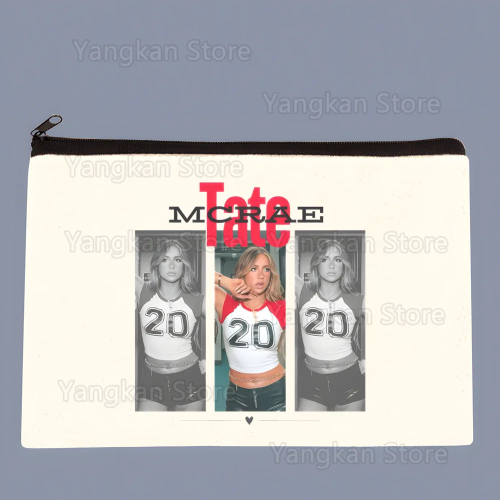 

Tate McRae Miss Possessive Canvas Cosmetic Bag Cute Makeup Bags Cloth Wallet Cotton Zipper Purse Storage Organizer Pencil Bag