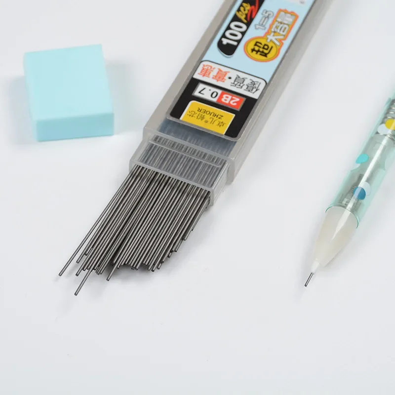 Recharges de crayon mécanique, 100/0.5mm, 0.7 pièces, stylo automatique de remplacement, Graphite, plomb, fournitures de papeterie scolaires et de bureau Kawaii