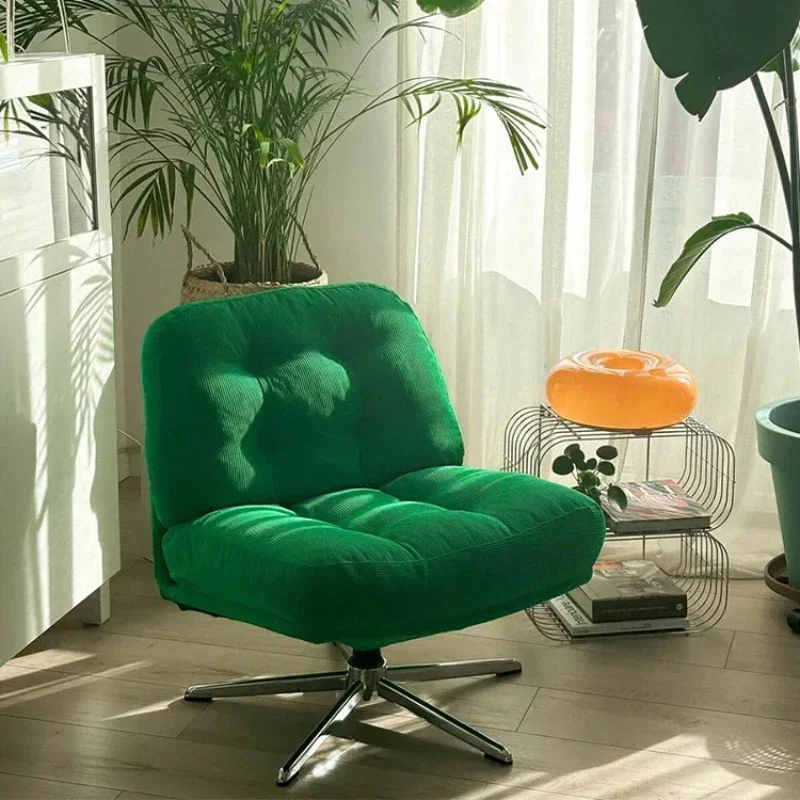 Sofá individual, silla de tela de pana verde, muebles para el hogar, sala de estar, escritorio, respaldo, taburete de maquillaje para dormitorio