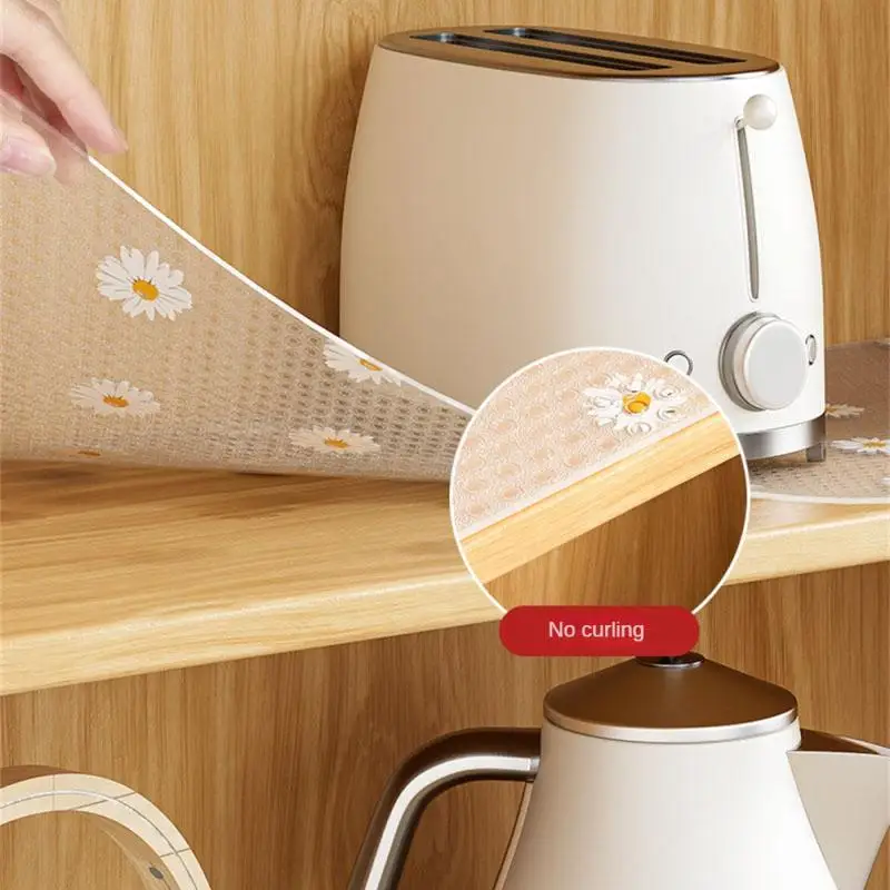 1 Roll Shelf Liner for Kitchen Cabinets EVA Waterproof Fridge Pad Cupboard Mat Easy Placemats Non-Adhesive Drawer Liner