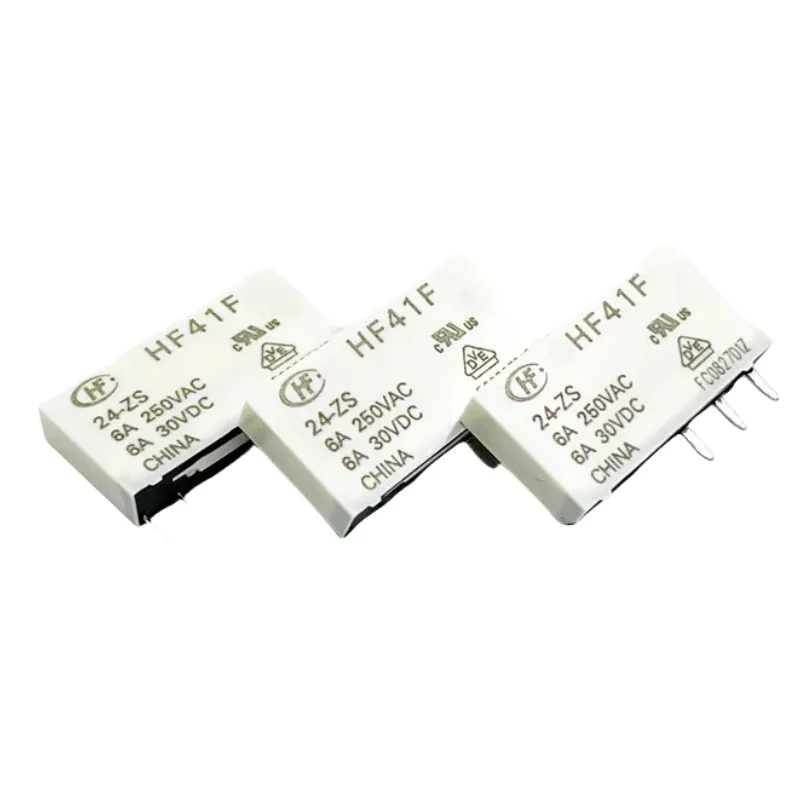 10Pcs HF41F Industrial Relay Subminiature Power Relay HF41F-12-ZS HF41F-5-ZS 5Pin 6A 250V Relays