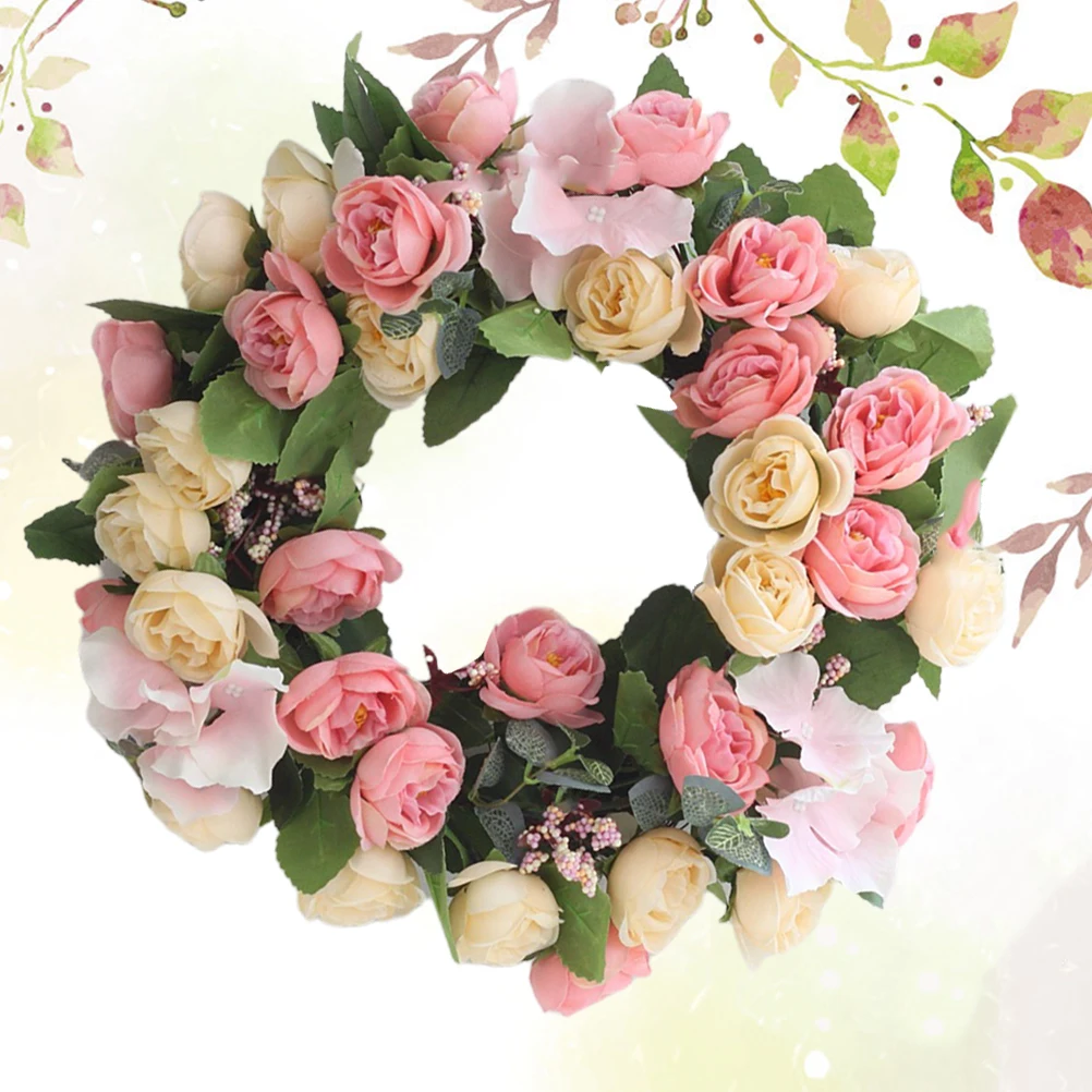 

Silk Pink Wreaths Decor Decor Hanging Photo Prop Wedding Christmas Home DIY Partydoor wreath decor