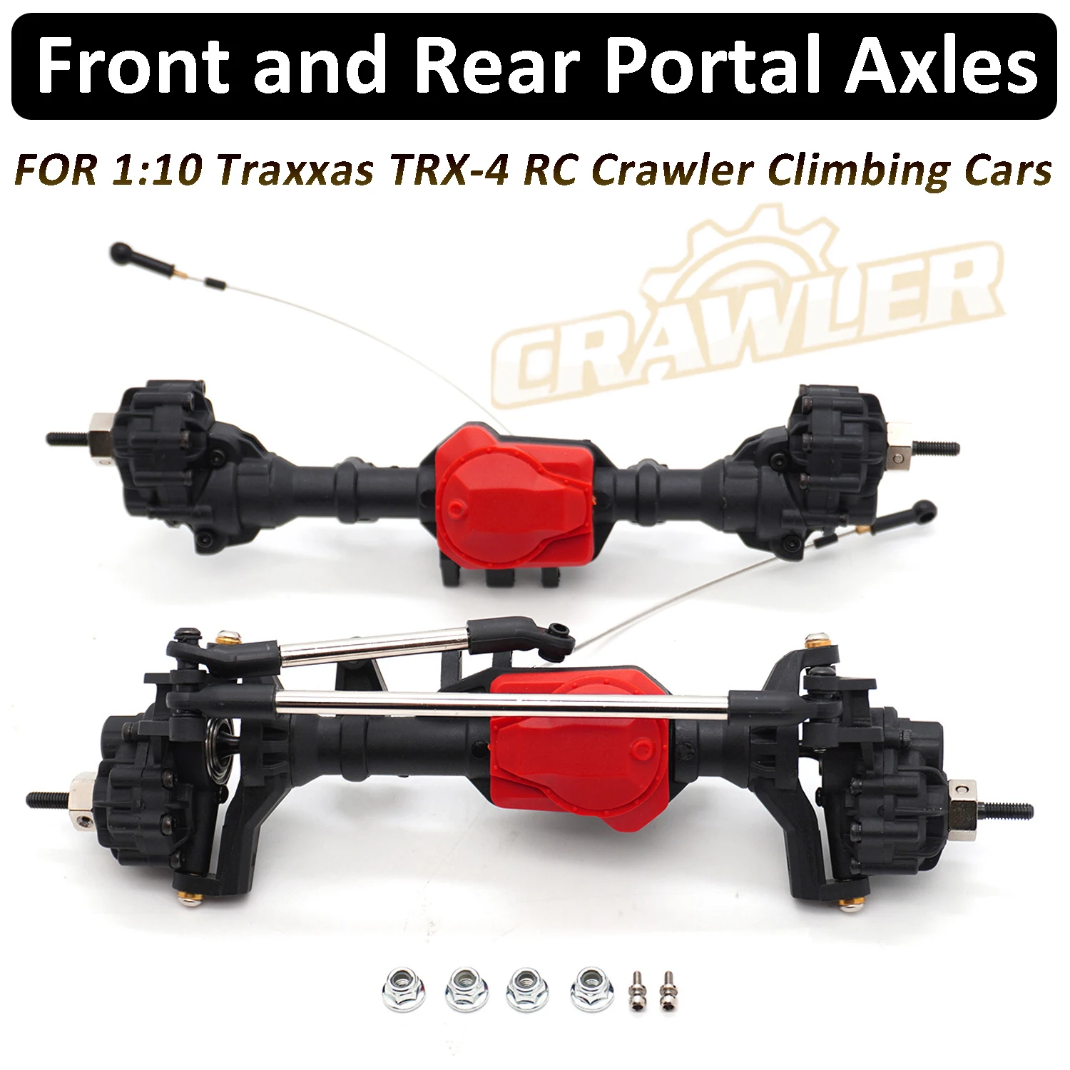 1:10 Traxxas TRX-4 RC Car Front and Rear Straight Portal Axles With Differential Lock for RC Crawler Climbing Cars Upgrade Parts