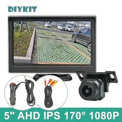 DIYKIT 1920x1080 5inch AHD IPS Car Monitor HD Starlight Night Vision Backup Car Camera Vehicle Reverse Cam for Car SUV MPV RV