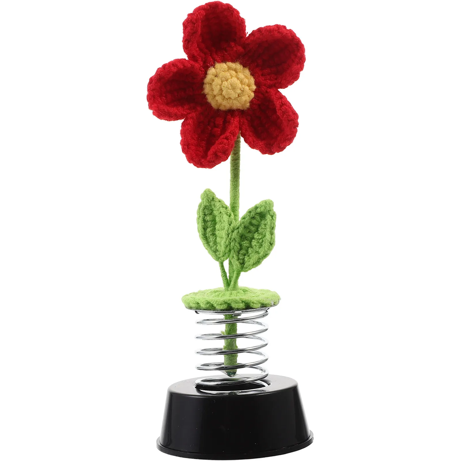 

Crochet Flower Rose Home Office Desktop Decoration Artificial Small Lifelike Wool Green Plant Crochet Flower Ornament