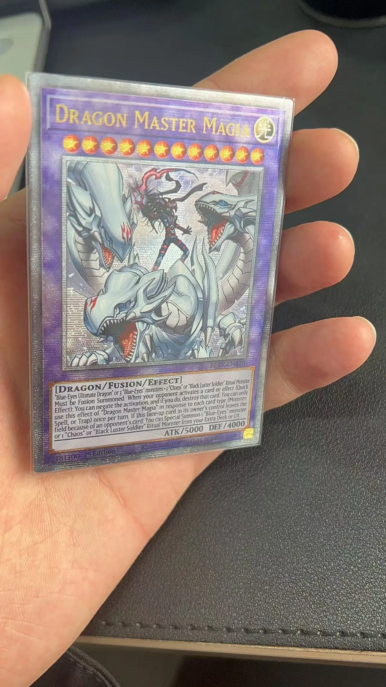 Yu Gi Oh Quasi-ChromeSphere E/QCSER TCG Dragon Master Magia (BLTR-EN118) Jogo de tabuleiro Coleção em inglês Personalizar Cartão NotOriginal