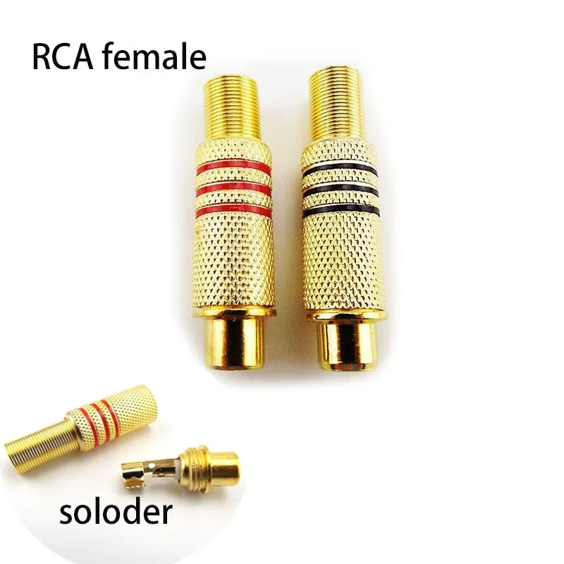 Gold Plated RCA Connectors Male OR Female Plug Adapter Solder Type for Audio Cable Plug Adapters Video CCTV  AV plug Camera D6