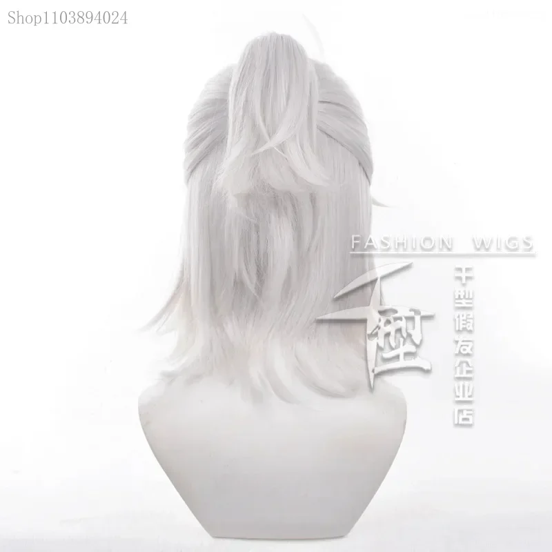 

Cosliy Identity V Prisoner Luca Balsa Rice Cosplay Wig White Short Hear Resistant Halloween Carnival Party Game Role Play Free W
