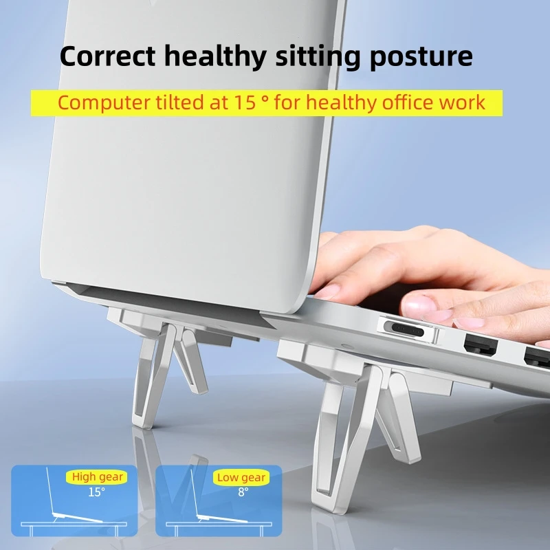 Laptop Vertical Folding Heat Sink Bracket Heightened Bay Mini Portable Zinc Alloy Computer Stand Compact Support Rack Base Phone