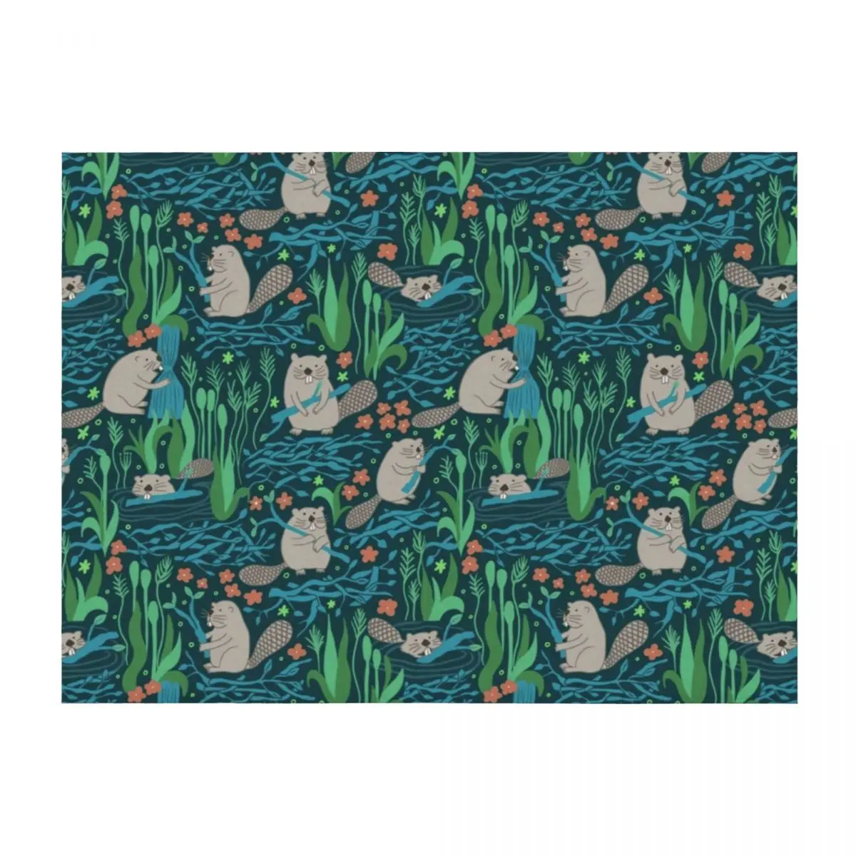 

Busy Dam Beavers - dark Throw Blanket Travel Softest cosplay anime Thins Blankets