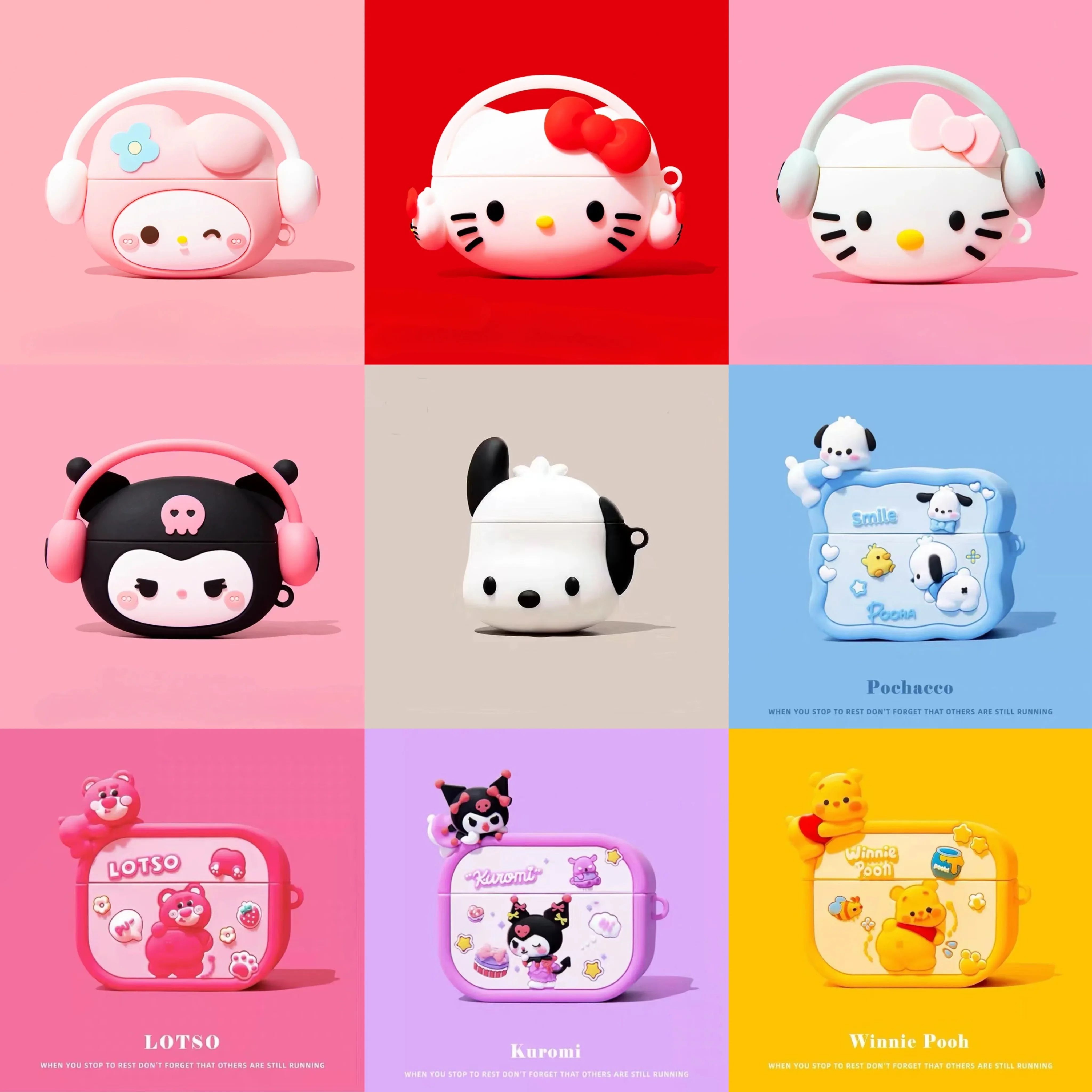 3D Music Case for Apple AirPods 4 Cute Cartoon Anime Silicone Earphone Protective Cases For Airpods 1 2 3 Pro 2 Headphone Box