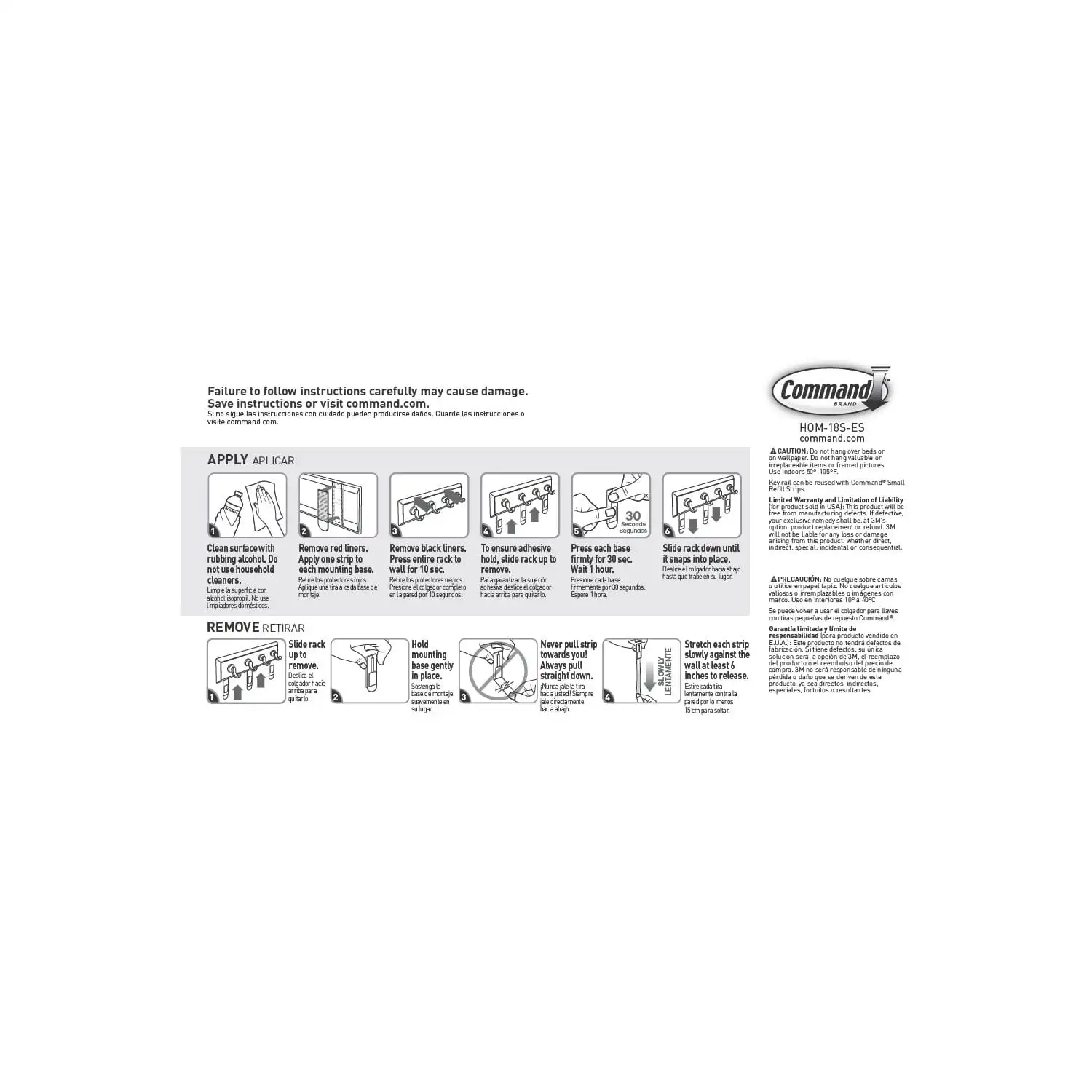 Slate Key Rail, Small, 1 Key Rail, 6 Strips/Pack