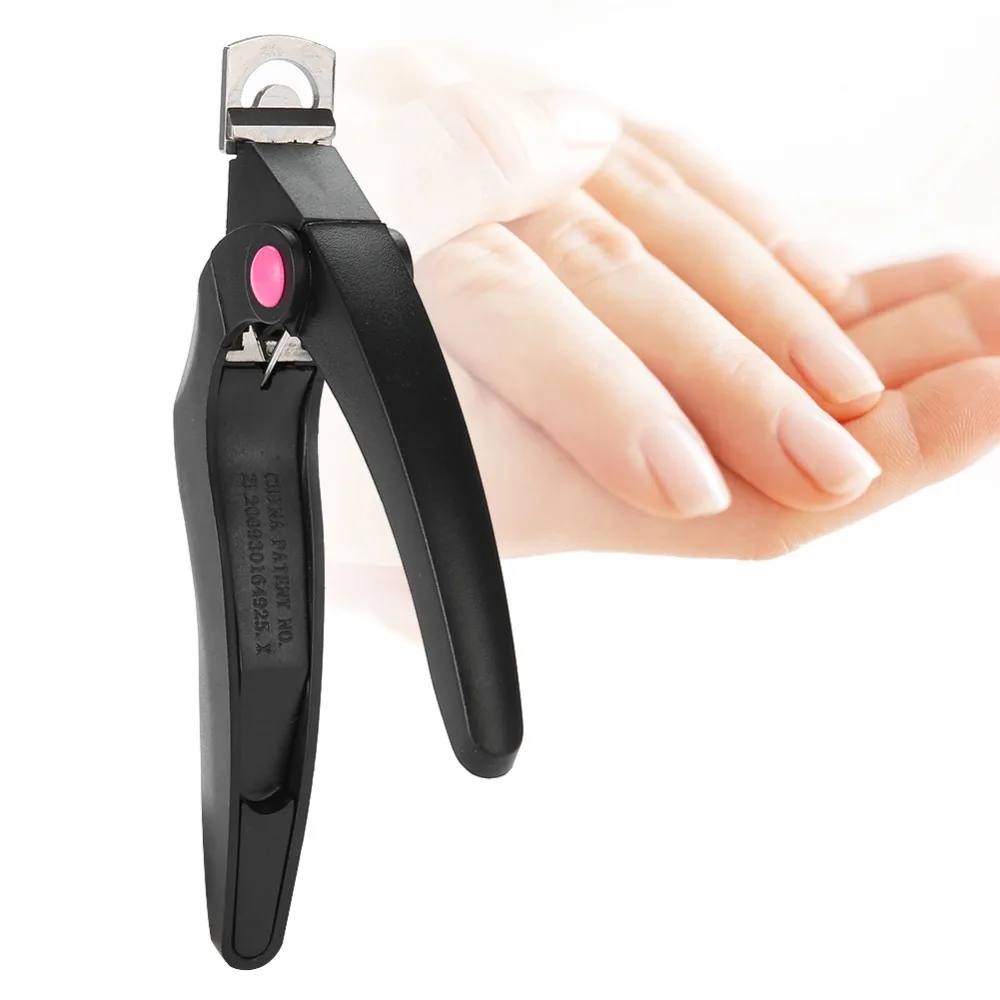 Stainless Steel U Shape Nail Art Clipper Adjustable Black Nail Trimmer Professional Manicure Scissors Salon Use