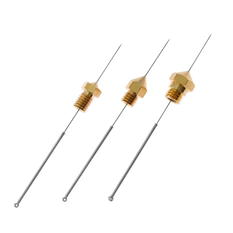 20CB 10x mondstukreinigingsnaalden 0,2/0,25/0,3/0,35/0,4 mm Stinless Stevig en duurzaam