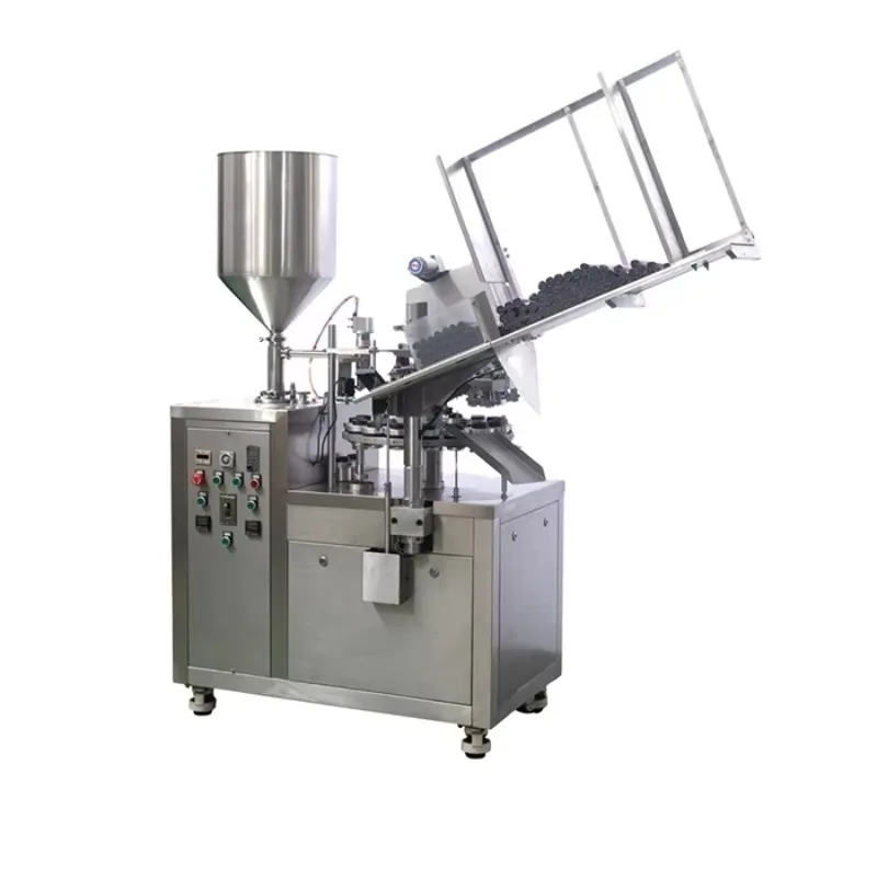 Automated Viscous Liquid Lotion And Sealing Paint Sprayer Powder Vacuum Adhesive Paste Tube Fill Seal Filling Machine