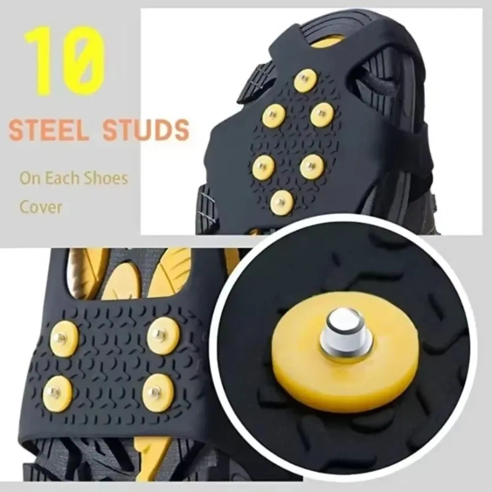 New 10 Teeth Ice Claw Universal Spike Shoes Crampons Anti-Slip Ice Gripper Spike Winter Outdoor