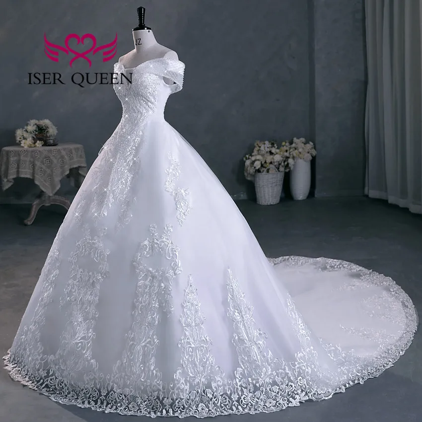 ที่กําหนดเองประดับด้วยลูกปัด V คอสวยลูกไม้เย็บปักถักร้อยชุดแต่งงาน 2025 Ball Gown PLUS ขนาดชุดแต่งงานที่หรูหราสําหรับผู้หญิง WX0298