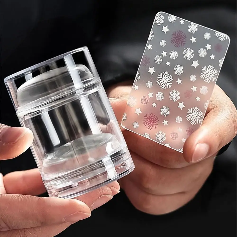 

Clear Nails Art Stamper Kits Silicone Double Head Nails Stamping Kits Easy To Transfer Jelly Stamper with Scrapers