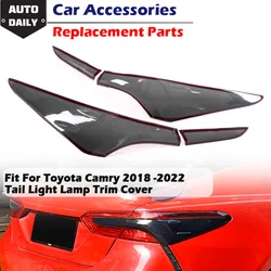 Garniture de couvercle de feu arrière pour Toyota Camry, kit d'abat-jour de feu arrière, capot de lampe noir fumé, pièces de réaménagement extérieur de voiture, 2018-2022, 4 pièces