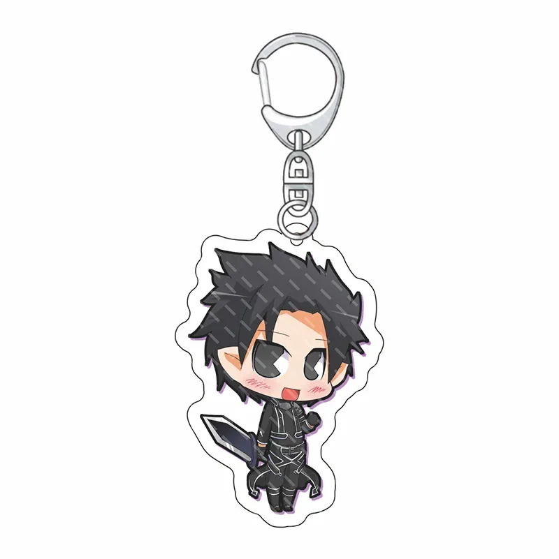 6cm Kirigaya Kazuto Fashion Jewelry Kawaii Cartoon Character Key Chain Yuuki Asuna Double-sided Acrylic High Quality Lightweight