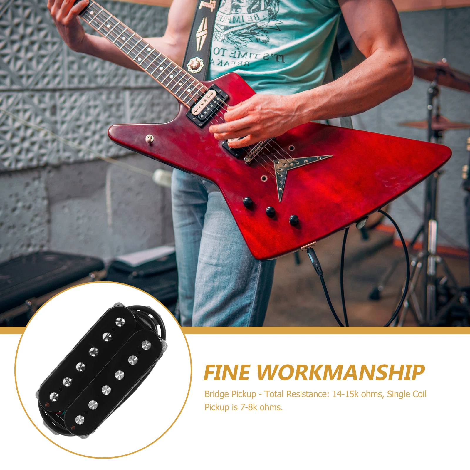 

Dual Sound Pickup Fully Wax Potted Electric Guitar Transducer Magnet High Output