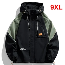 Cargo Jacket Men Camping Jacket Spring Autumn Patchwork Windbreak Hooded Jackets Coats Fashion Casual Outerwear Male