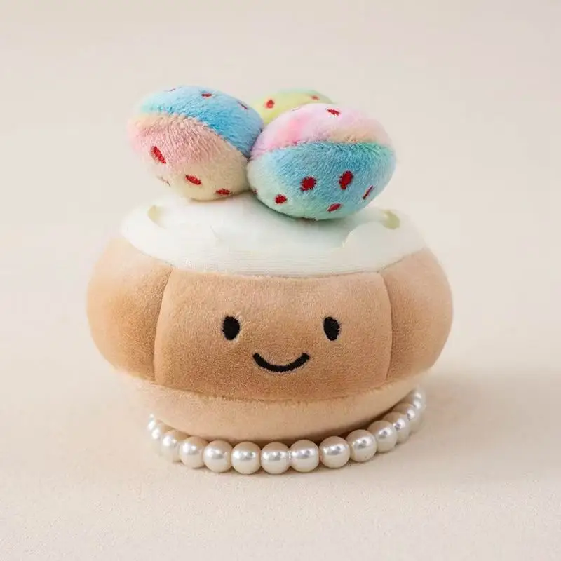 Colgante de fresa con pastel de simulación de 8cm, relleno de juguetes de peluche, figuritas, almohadas bonitas de anime de dibujos animados, regalos para niños, muñeca divertida