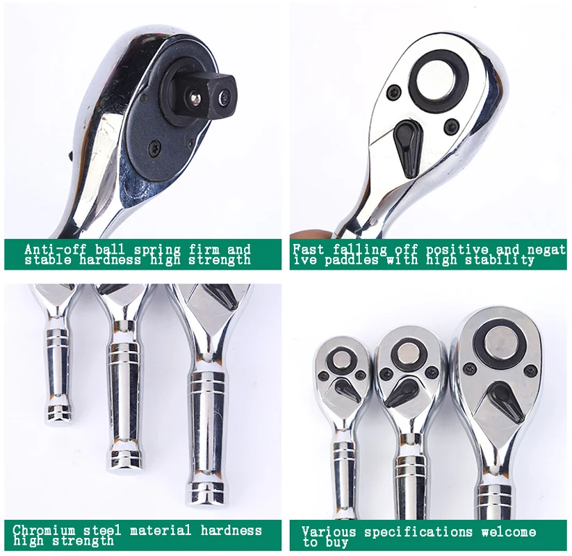 Imagem -02 - Quick Socket Mini Ratchet Wrench Two-way Chifres Punho Curto Ferramenta de Reparo Chave Inglesa Grande Média e Pequena Mosca 72 Dentes 2