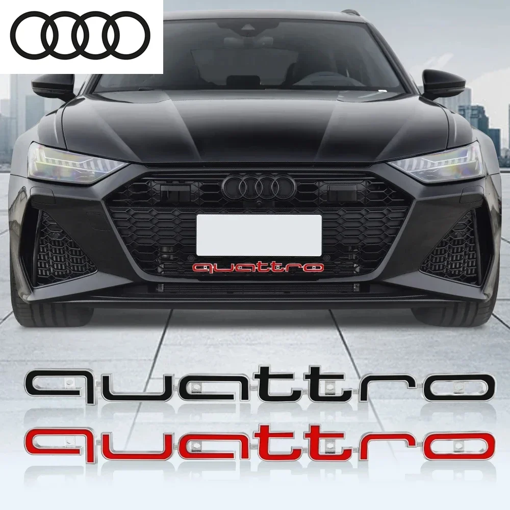 Insigne de calandre avant de voiture 3D ABS Qufresh Emblem, LOGO pour Audi SLine A5, C6, C5, A1, A7, Q3, TT, S3, B5, A3, 8P, 8V Gods, 8L, Q2, S4, Accessoires auto