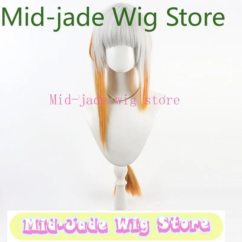 Mid-jade pruikwinkel Girl Frontline M16A1cos pruik zilver wit ingelegd oranje vet vlechtstijl