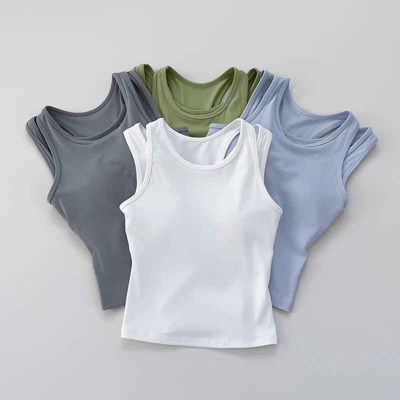 

Sl Yoga Vest Top Women's Fitn Sports Bra Tank Top Anti o Side Breast Reduction Outerwear Casual Wear