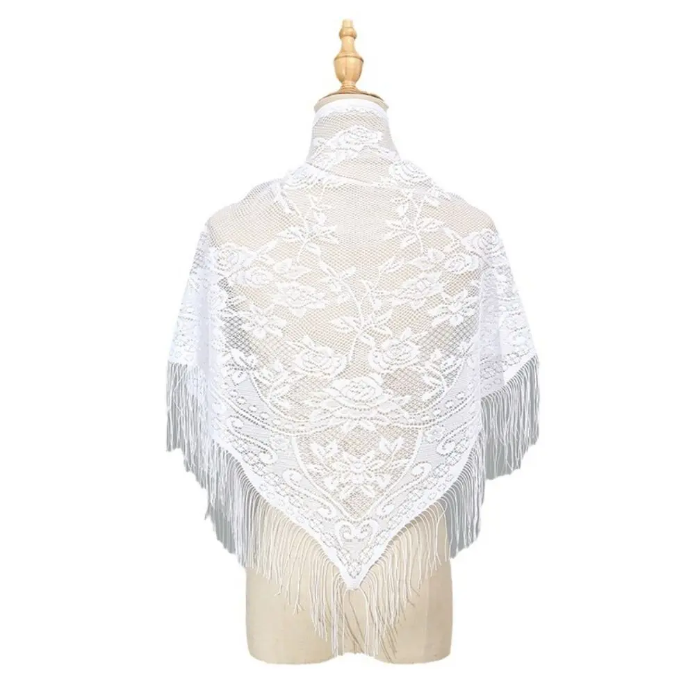 Wedding Accessories With Tassel Women Shawl Hollow Multicolored Evening Prom Cape Wedding Bridal Shawl Cosplay