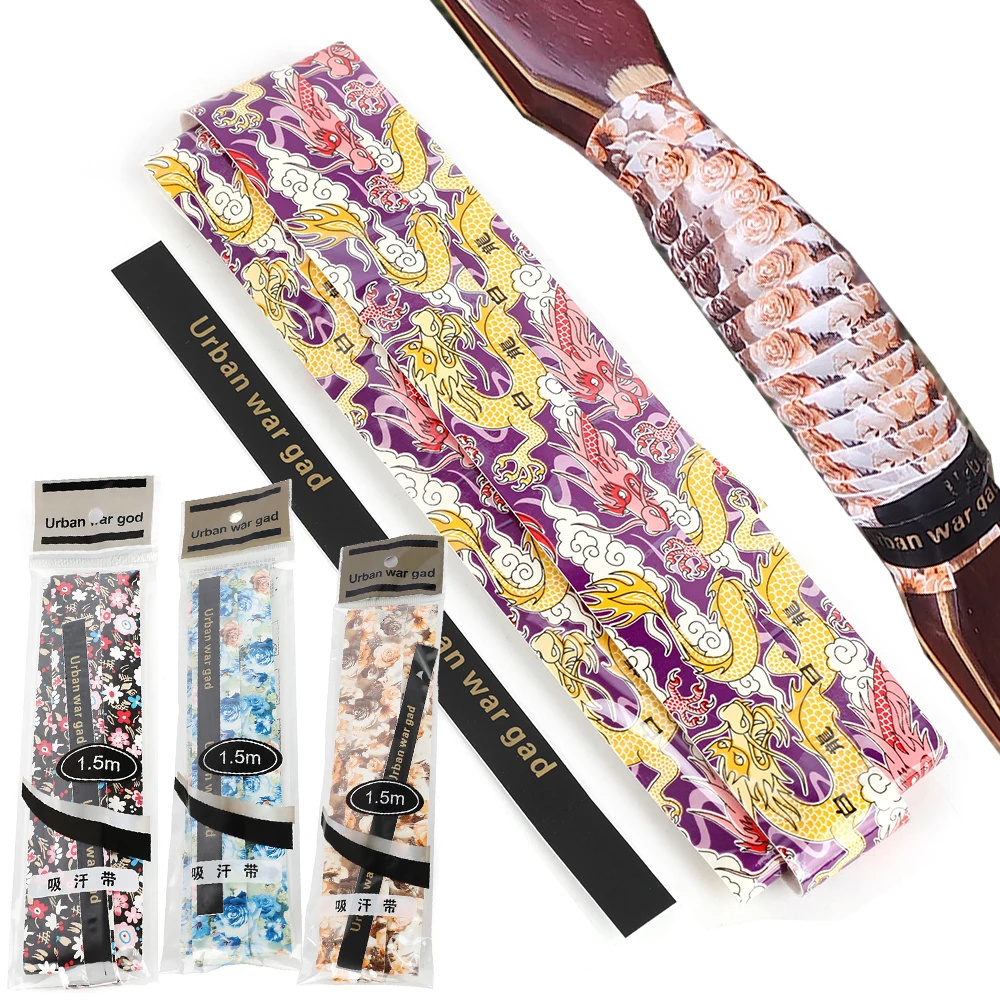 

3pcs Absorb Sweat Band Nonslip Stretchy Archery Shock Absorber Belt Compound Recurve Bow Crossbow Bow Riser Handle Grip Tape