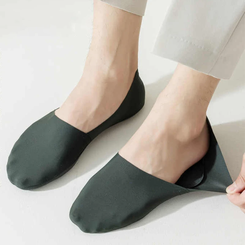 6 Pairs Men's Invisible Boat Socks Summer Thin Solid Color Simple Socks Soft Light Breathable Comfortable Low-top No-show Socks
