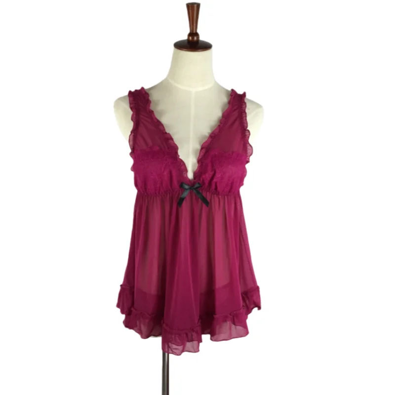 ملابس داخلية رومانسية، قميص قصير، بيجامة مثيرة، دانتيل شفاف، جمع مغري وعاطفي، مجموعة موحدة، حفلة