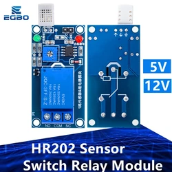 1PCS EGBO HR202 DC 5V 12v 1 Channal 1CH Humidity Sensor Switch Relay Module Control Board Humidity Sensor Module