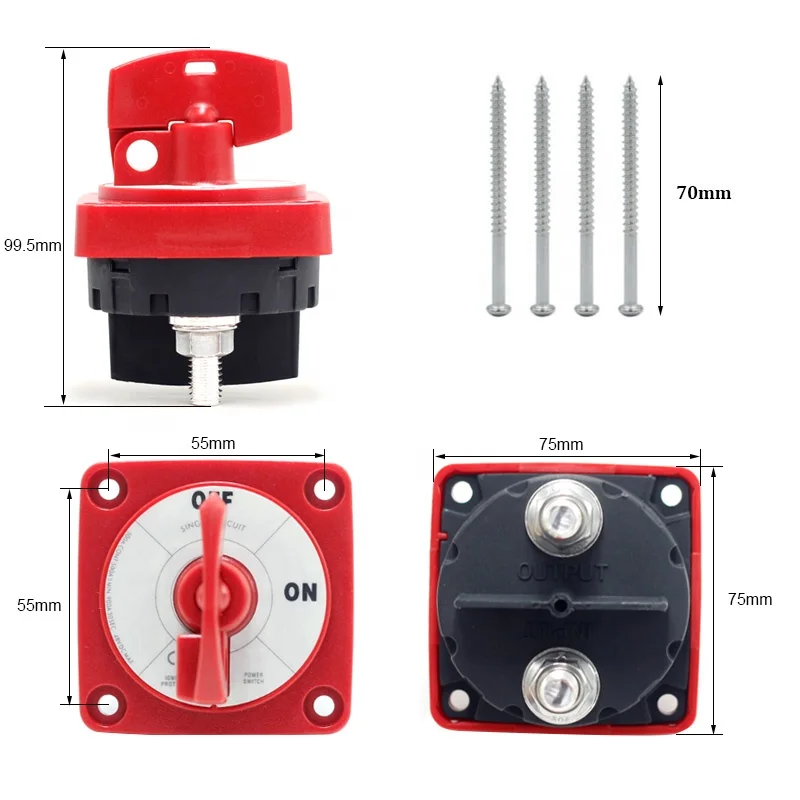 Single Circuit 6004 RED Battery Master Cut off  with Removable Key ON-OFF Product