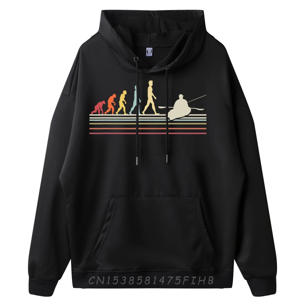 Human Evolution Canoe Kayak Funny Fishing Retro Vintage Streetwear Autumn Clothes Valentines Day