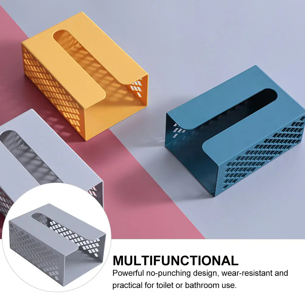 

Tissue Holder Paper Towel Organizer Wall Hanging Case Grey Abs Napkin Sturdy Wear Resistance ABS Material Suitable Home Toilet