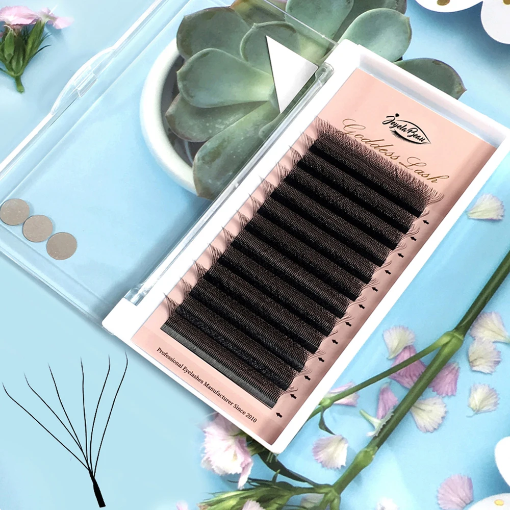 Goddess Cilios  6D W-shaped Eyelash Extension Automatic Flowering W Lashes C/D Curl High Quality individual Fake Eyelashes