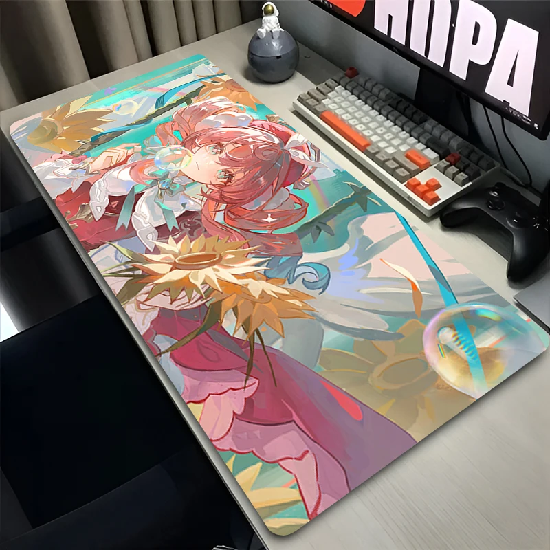 Mouse Pad Laptop Non Slip Extended Desktop Mouse Mat PC Rubber Keyboard Pad Gaming Accessories Honkai Star Rail Hyacine Mousepad